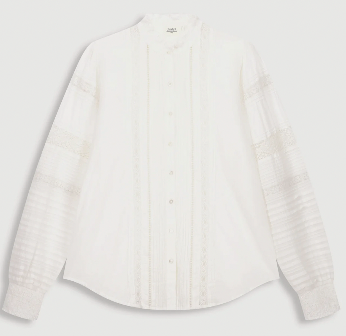Chemise brodée en voile de coton Chris Harford