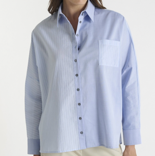 Chemise Gitapatch rayée bleue Hana San