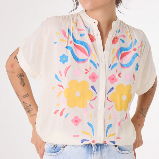 Blouse brodée Maya-Joy Sacré coeur