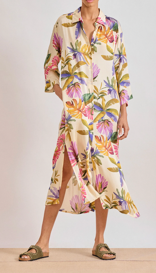 Robe en satin de viscose floral RUNE Hartford
