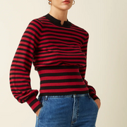 Top Flavia rayures rouge et noire King Louie