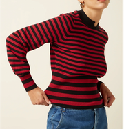 Top Flavia rayures rouge et noire King Louie