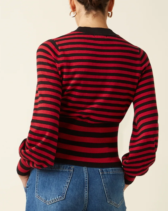 Top Flavia rayures rouge et noire King Louie