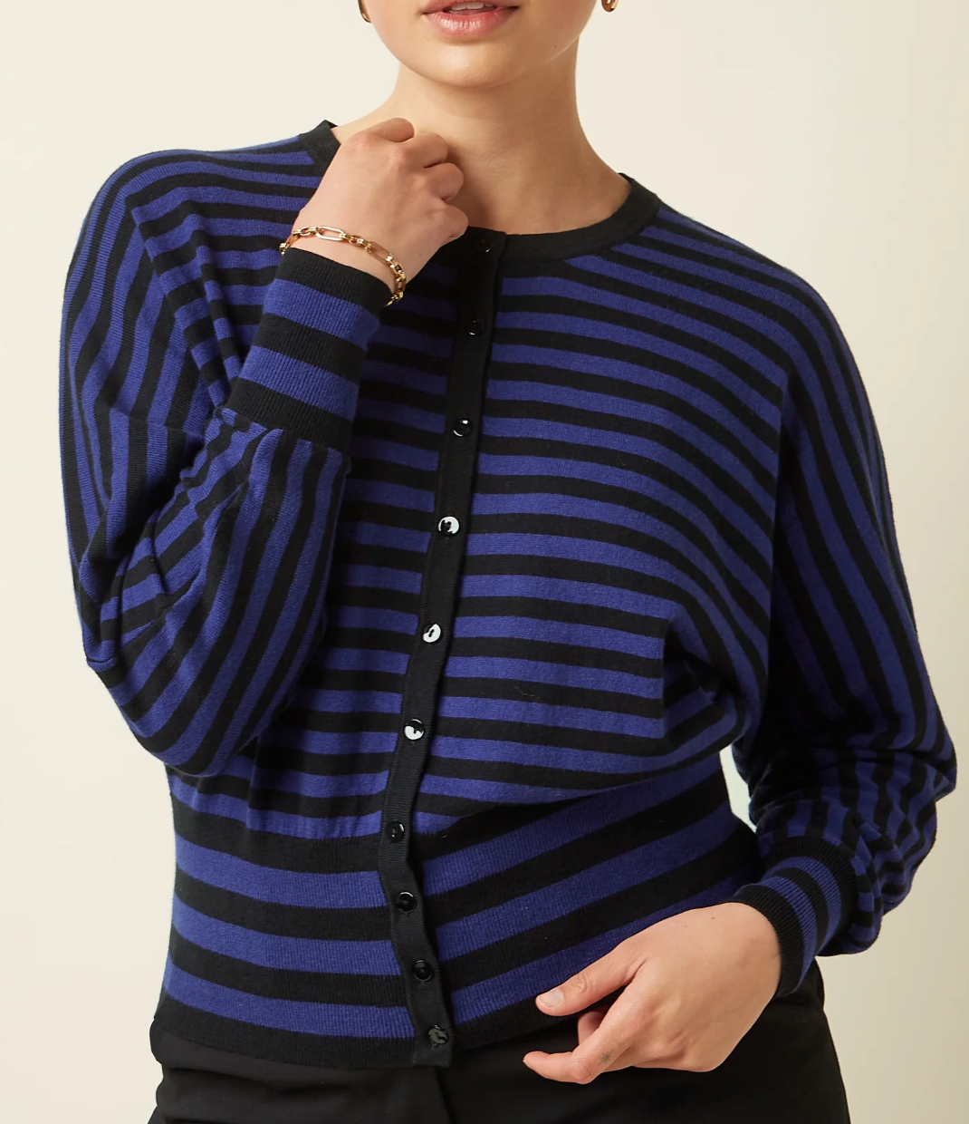 Top Valentina rayé bleu et noir King Louie
