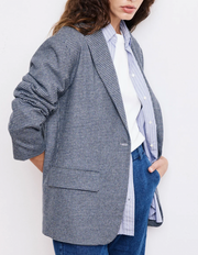 Veste en flanelle de laine grise Victo Hartford