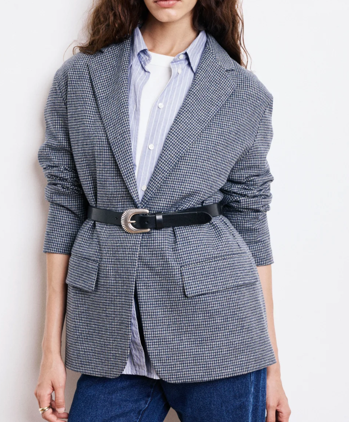 Veste en flanelle de laine grise Victo Hartford