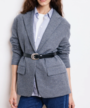 Veste en flanelle de laine grise Victo Hartford