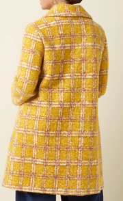 Manteau Anais à carreaux jaune King Louie