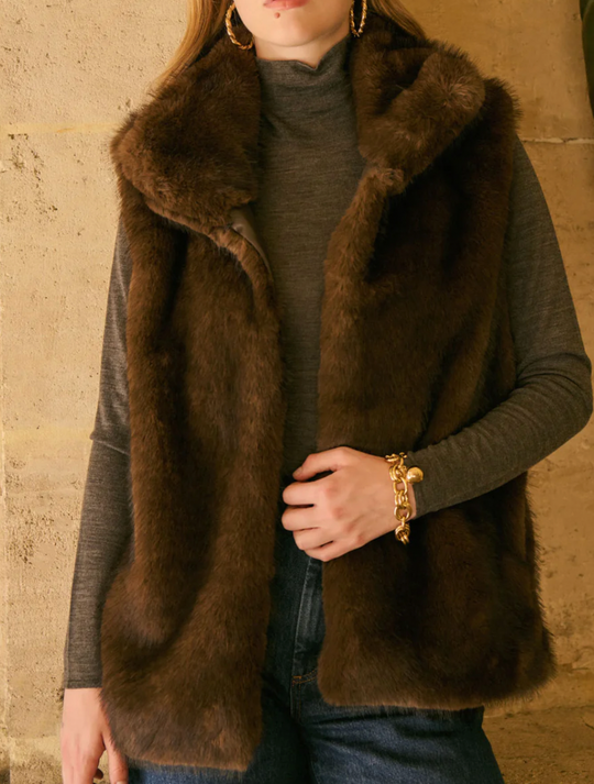 Veste Ozan sans manche fausse fourrure Petite mendigote