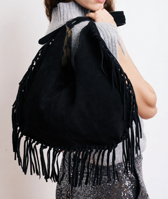 Sac en cuir suedé noir Aretha Hartford