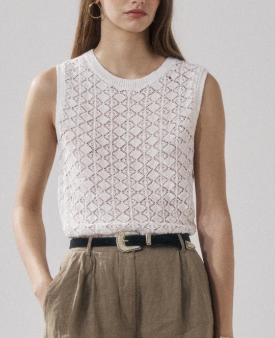 Top maille blanc Mack Hartford