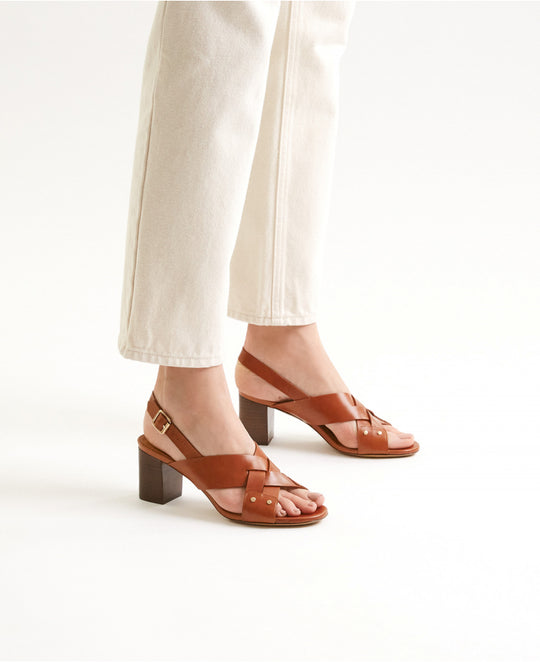 Sandales n°688 cognac RIvecour